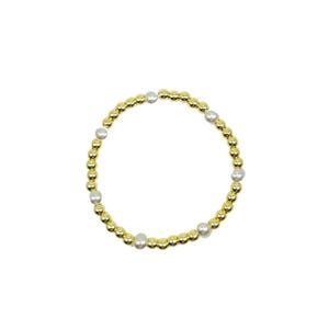 Stretch Beaded Bracelet – 14k Gold Filled, Everyday Stack, Waterproof Jewelry