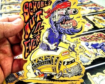 BoVanGo and Bussie sticker weirdo Bo Van Go hot rod bus Kustom Kulture Lowbrow