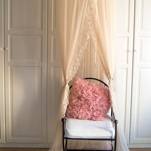 Beige  Tulle and Lace Baldachin -  Play Canopy, Crib Canopy, Kids canopy, Nursery canopy, Bed canopy, Play room canopy, Hanging Canopy, Nook