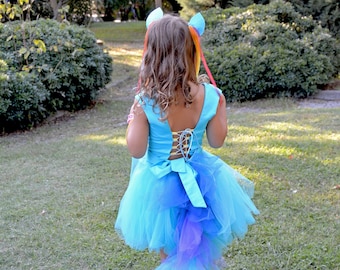 My Little Pony Rainbow Dash Inspired Tutu Dress. Halloween Rainbow Dash costume. My little Pony birthday party outfit