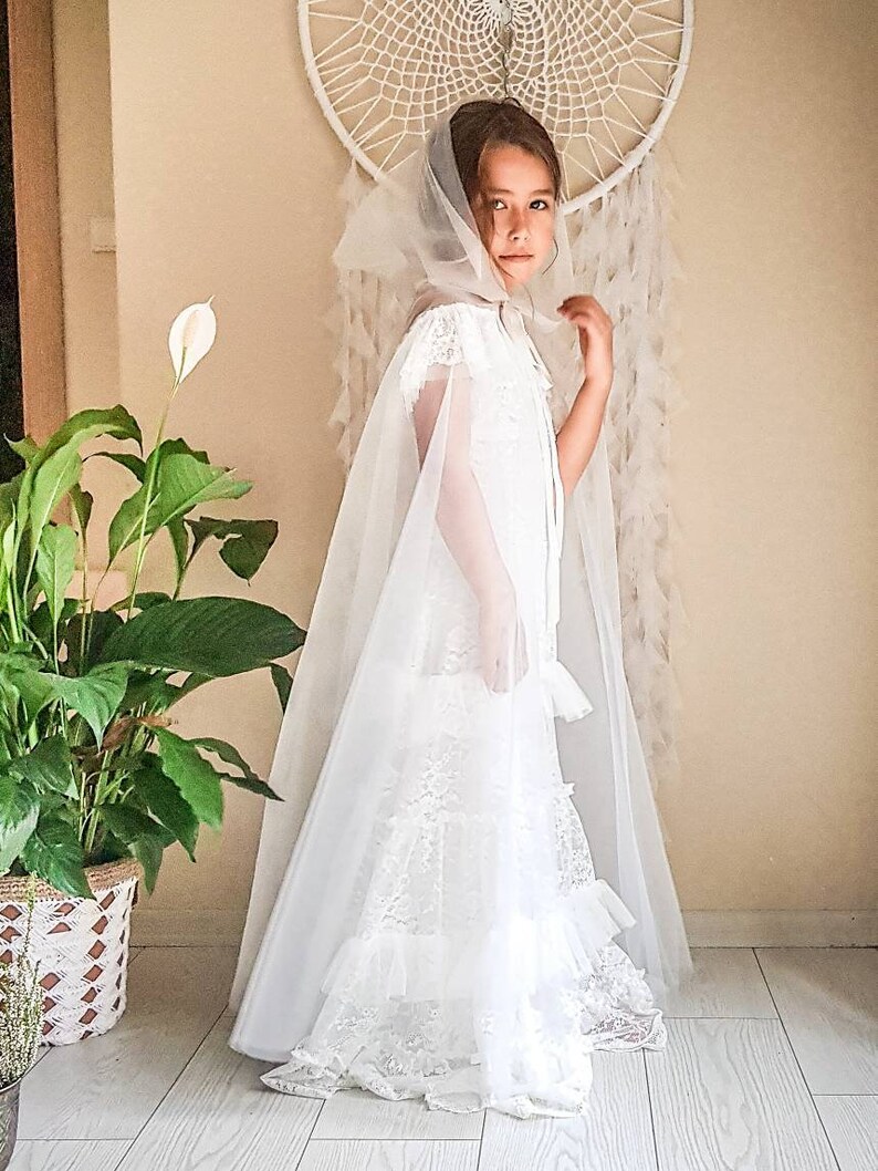 Girls Tulle Cape. Flower Girl Cape. Tulle Cape Etsy