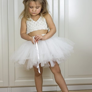 INDIE Crochet Lace Crop Top and Tutu Skirt Set image 1