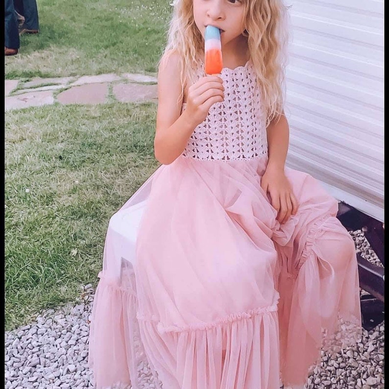 BLUSH PINK Boho Flower Girl Dress. Flowergirl Maxi Dress With Etsy