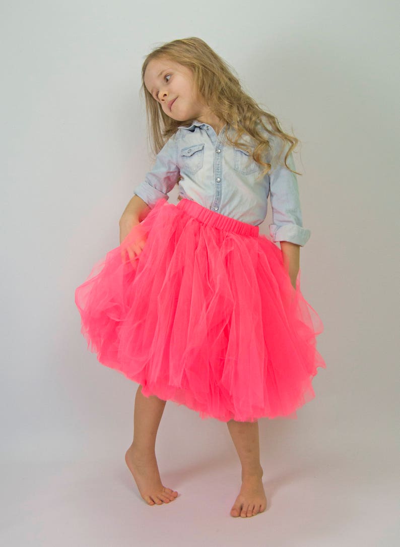 neon pink tulle skirt