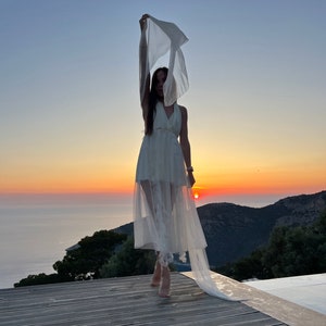 Goddess Mesh Tulle Gown. Beach wedding party