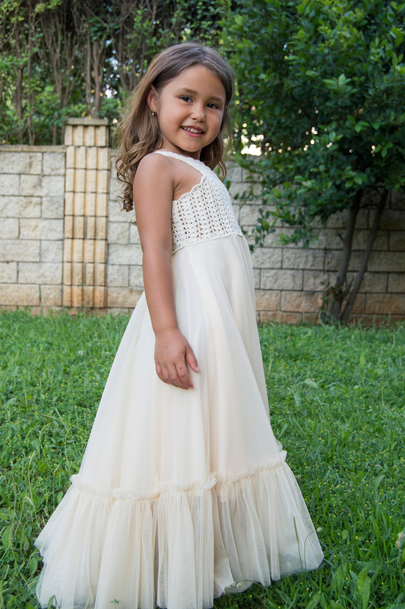 Ivory or Cream Boho Flower Girl Dress. Flowergirl Maxi Dress Etsy