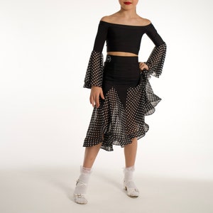 POLKA DOT GODETS Practice Ballroom Dance skirt