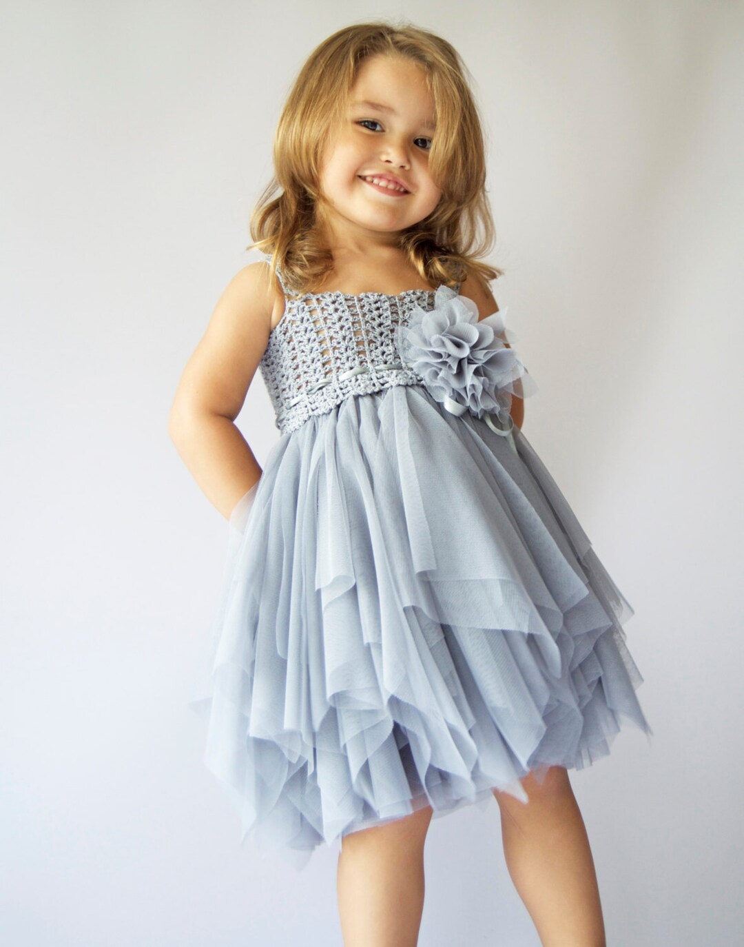 MIRA Baby Tulle Dress With Stretch Crochet Top and Playful