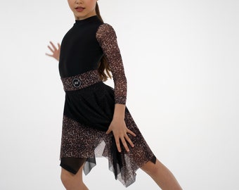 LEO Girl Kids Latin Dance Skirt Ballroom Tango Cha-Cha Samba Practice Dancewear. Dance Sport Skirt. Dance practice skirt