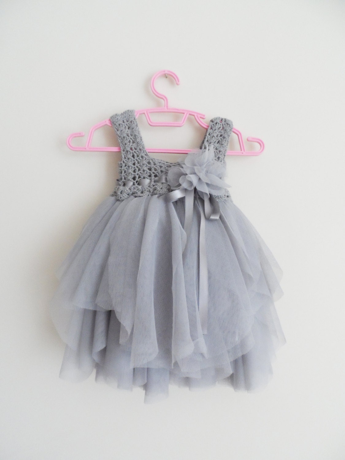 Light Gray Baby Tulle Dress with Empire Waist and Stretch | Etsy Light Gray Baby Tulle Dress with Empire Waist and Stretch | Etsy