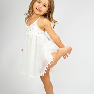 ISLA Boho Girl Dress with crochet top and tulle bottom