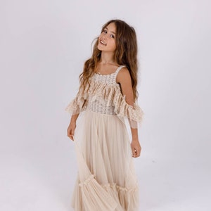 MIA Boho tulle and lace Maxi dress with stretch crochet top CUSTOM COLORS image 3