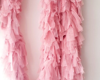 Tulle Fringe Garland for Party and Home Decorations,  Photography Backdrop. Tulle Fringe Boa