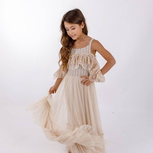 MIA Boho tulle and lace Maxi dress with stretch crochet top CUSTOM COLORS image 6