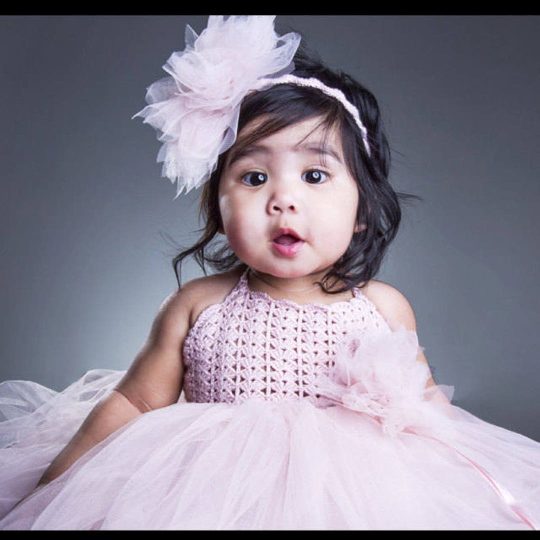 ANNA Baby Girl Tutu Dress. Baby Flower Girl Tulle Dress With Lace