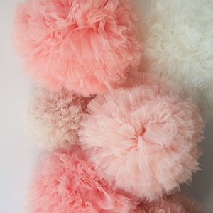 Girlish Soft Tulle Pompoms