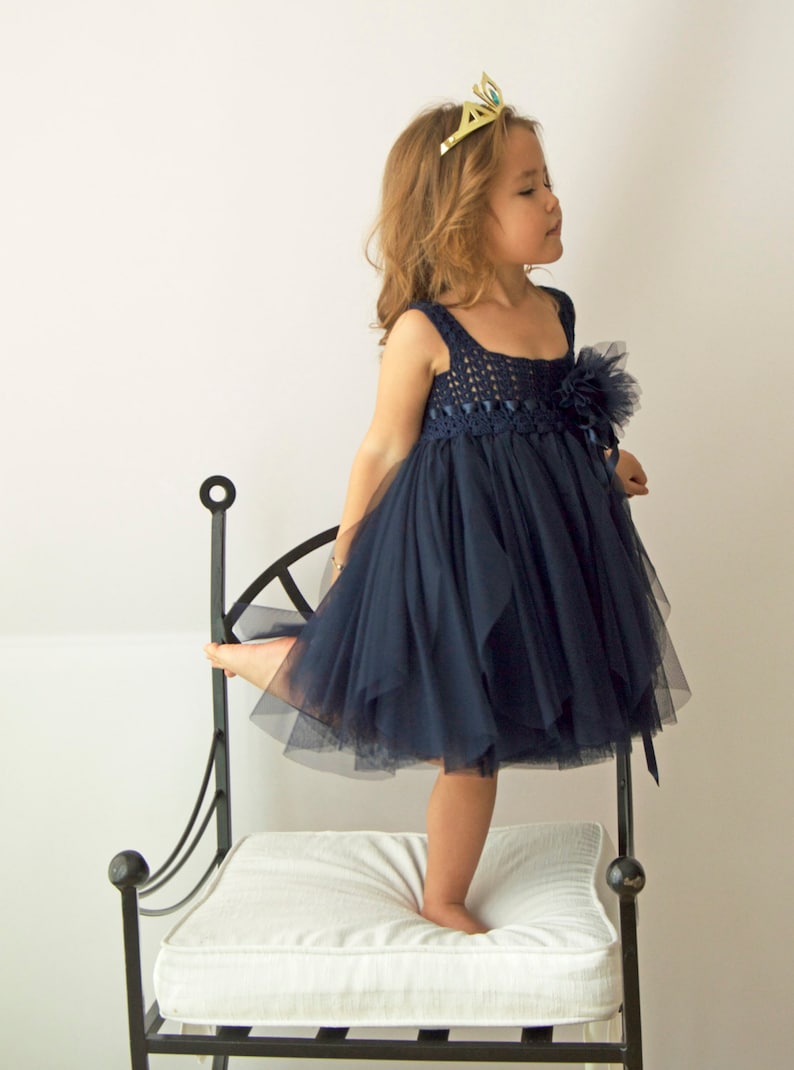 Grey Tulle Empire Dress