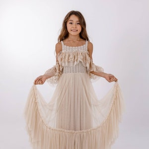 MIA Boho tulle and lace Maxi dress with stretch crochet top CUSTOM COLORS image 5