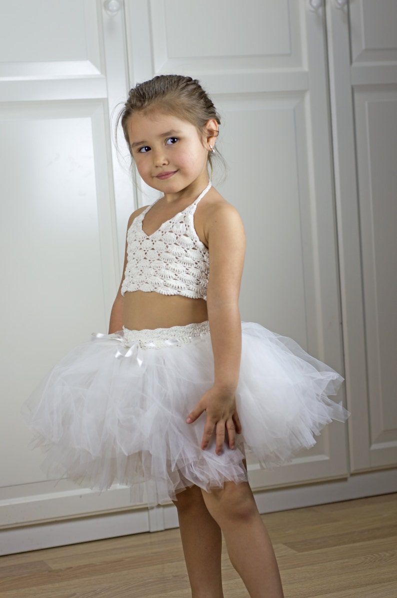 INDIE Crochet Lace Crop Top and Tutu Skirt Set image 5