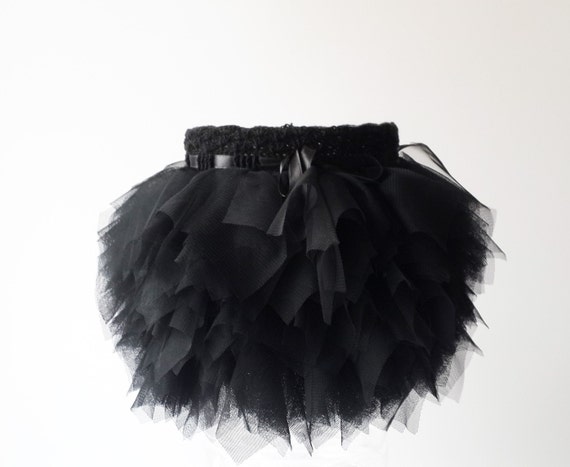 Black Playful Tutu Skirt. Ruffle Tulle 