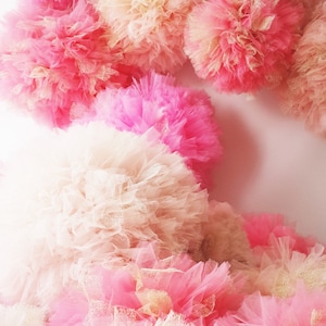 Shaby Chic  Tulle Pompoms with Golden Tulle