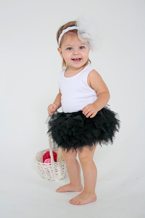 Black Baby Tutu Skirt and Hairband Set. Girls Ruffle Skirt. Etsy
