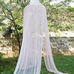 Light Pink Baldachin -  Pale Pink Tulle Canopy, Crib  Bed Mesh Canopy, Nursery canopy, Bed canopy, Play room canopy, Hanging Canopy, Nook