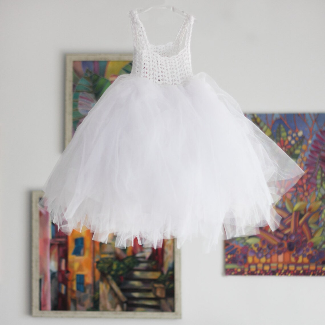 Empire waist tutu dress. Flower Girl Tulle Dress with Lace Etsy