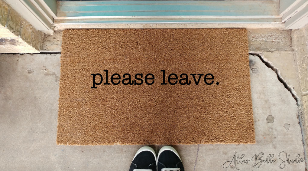 Please Leave antisocial doormat funny introvert mat Etsy