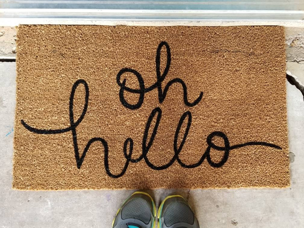 Oh Hello Doormat Summer Doormat Extra Large Doormat Double Front Door Christmas Gift Wedding Gift Birthday Gift Housewarming Gift