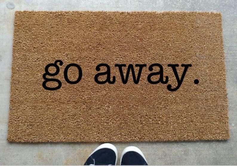 Go Away doormat funny mat no soliciting Etsy