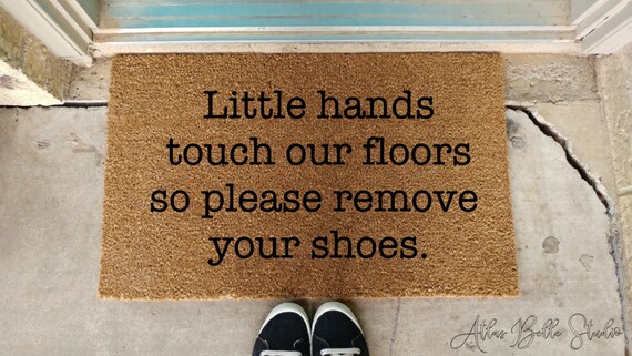 Please Remove Your Shoes Doormat Family Welcome Mat Christmas Gift Housewarming Gift Baby Shower Gift Wedding Gift Newborn Toddler