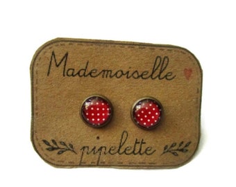 MADEMOISELLE PIPELETTE, Stud Earrings, Friend earrings, bff studs, friendship jewelry, christmas gift, teens gift, for her