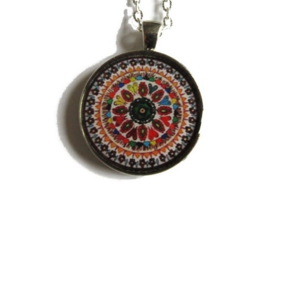 MANDALA NECKLACE - mandala pendant - adjustable jewelry - mandala jewelry - indian jewellery - gift for her