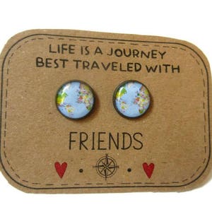 MAP EARRINGS Travel Earrings Map Jewelry Gift For Traveler image 1