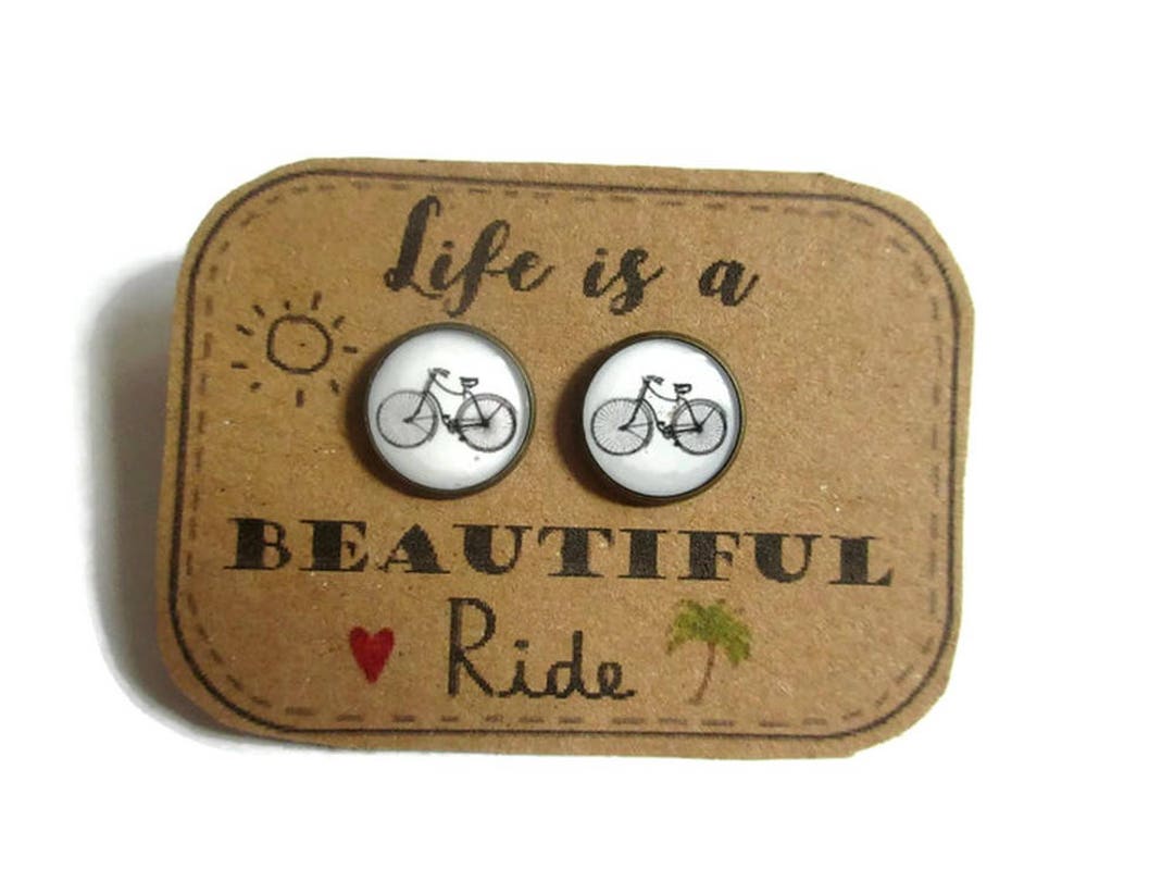 BICYCLE EARRINGS Cyclist Earrings Bicycle Studs Bike Studs Etsy