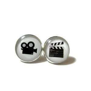 MOVIE CAMERA EARRINGS, Camera clapperboard, Director's Chair, Film Roll, Film Movie Cinema, Gift for actor, Actor Director Lover Jewelry image 2