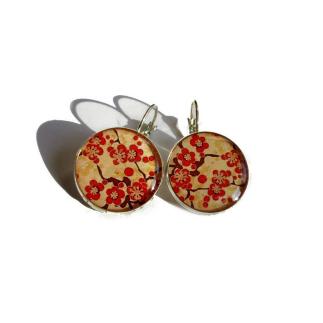 Sakura Earrings, Cherry Blossom Earrings, Sakura Jewelry, Cherry