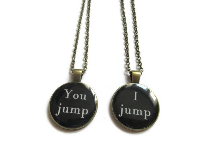 Best Friend Necklace Friendship Necklaces Friendship Gift You Jump I Jump Set Of 2 sisters gift jewelry Best Friend Necklace For 2 image 3