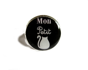 CAT RING, mon petit chat ring, Quote ring, friendship ring, french quote, love jewelry,love ring, love quote, girl friend gift, gift for her