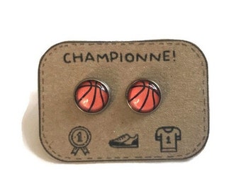 BASKETBALL EARRINGS - Ball Earrings - Sport earrings -  Basketball Jewelry - earrings for girls - Championne!