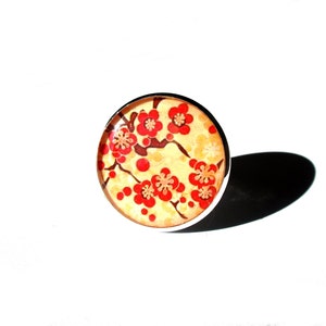 CHERRY BLOSSOM JEWELRY Cherry Blossom ring red Earrings Red Jewelry Flower Ring Gifts under 20 for her sakura image 2