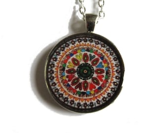 MANDALA NECKLACE - mandala pendant - adjustable jewelry - mandala jewelry - indian jewellery - gift for her