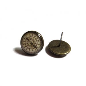 COMPASS EARRINGS Antique Compass earrings traveler gift image 3