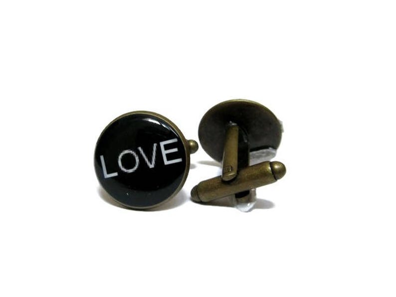 Love Cufflinks Special Cufflinks Anniversary Gift for Husband Groom Cufflinks LOVE CUFFLINKS Men Cufflinks Vintage Cuff Links
