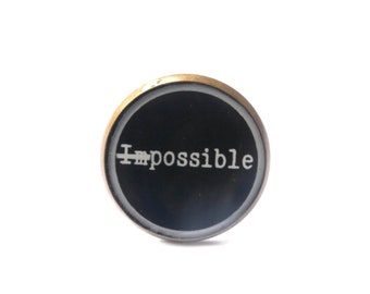 NOTHING IS IMPOSSIBLE quote ring - quote jewelry - hope jewelry - inspiration ring - black and white - motivational ring