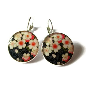CHERRY BLOSSOM Earrings, Dangle Earrings, Sakura Jewelry, Japanese Flowers, Flower Jewelry, Japanese Style, Pink image 2