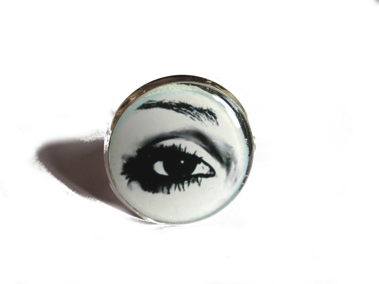 EYE RING - Cute Ring - Eyelashes - Makeup - Cute Ring - Silver Ring ...