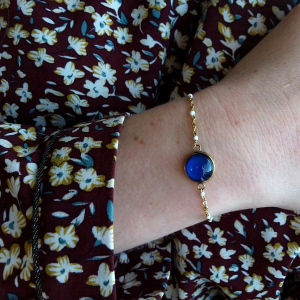 BLUE Bracelet - Friendship Bracelet - simple Bracelet - delicate Bracelet - minimalist Gift - Gilfriend Gift - waterproof bracelet