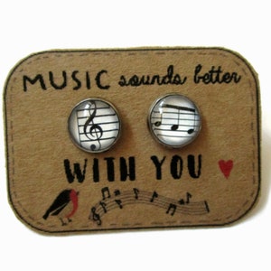 MUSIC EARRINGS, treble Jewelry, Treble Clef Earrings, Musician jewelry, Music Lover Gift, Music Teacher Gift , danslairdutemps